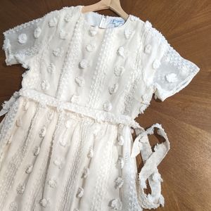 Cream Polagram dress - size L